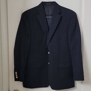 Lauren Ralph Lauren Size 40S Navy Blue Blazer / Sport Coat, Like New Condition